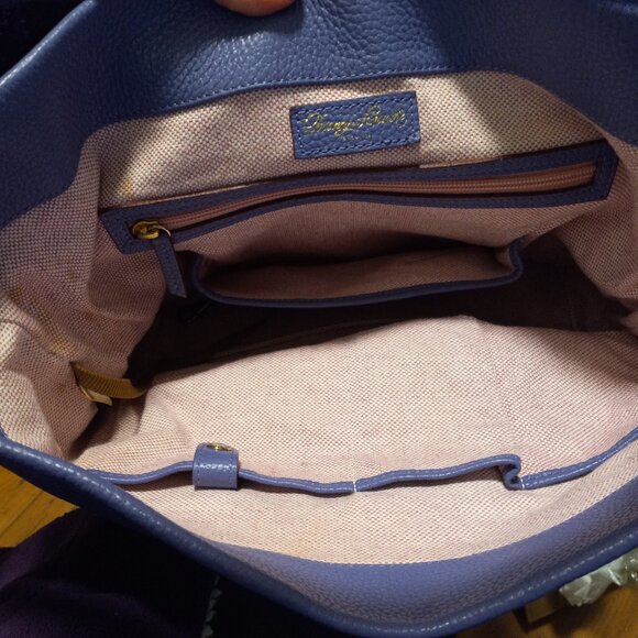 Dooney & Bourke Periwinkle Blue Leather Handbag Hobo Bag Purse Clasp - Picture 8 of 13